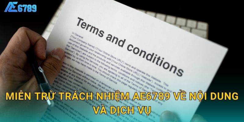 Miễn trừ trách nhiệm Ae6789 về nội dung và dịch vụ